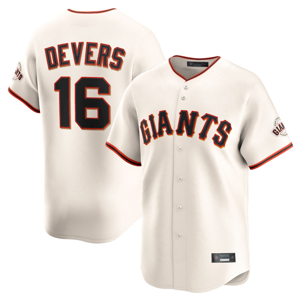 Rebec SF.Giants #16 Rafael Devers Player Cream Home Limited Stitched Jerseys