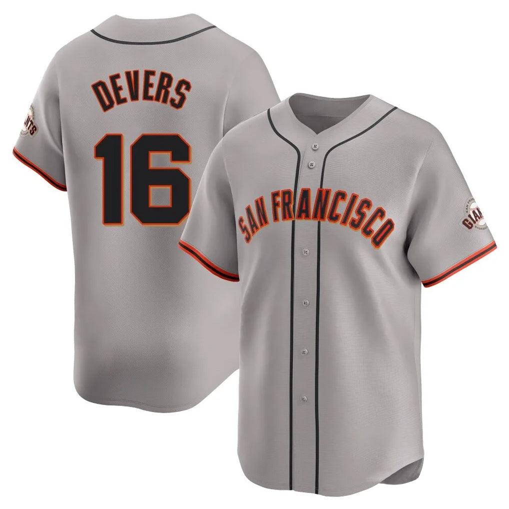 Rebec SF.Giants #16 Rafael Devers Player Gray Home Limited Stitched Jerseys
