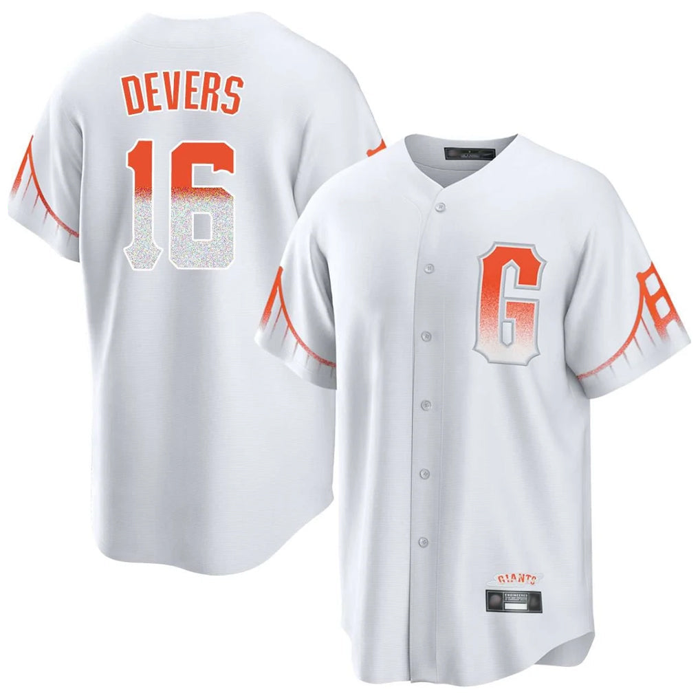 Rebec SF.Giants #16 Rafael Devers Player White City Connect Home Game Stitched Jerseys