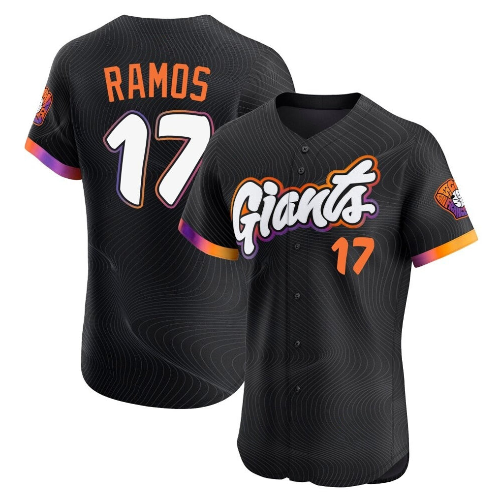 Rebec SF.Giants #17 Heliot Ramos Player Black 2025 City Connect Home Limited Elite Stitched Jerseys