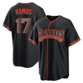 Rebec SF.Giants #17 Heliot Ramos Player Black Alternate Limited Stitched Jerseys