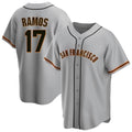 Rebec SF.Giants #17 Heliot Ramos Player Gray Home Game Stitched Jerseys