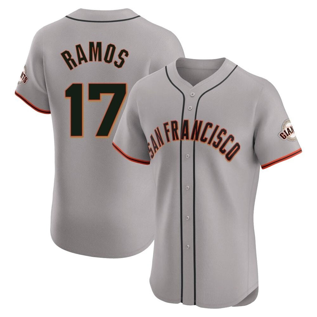 Rebec SF.Giants #17 Heliot Ramos Player Gray Home Limited Elite Stitched Jerseys