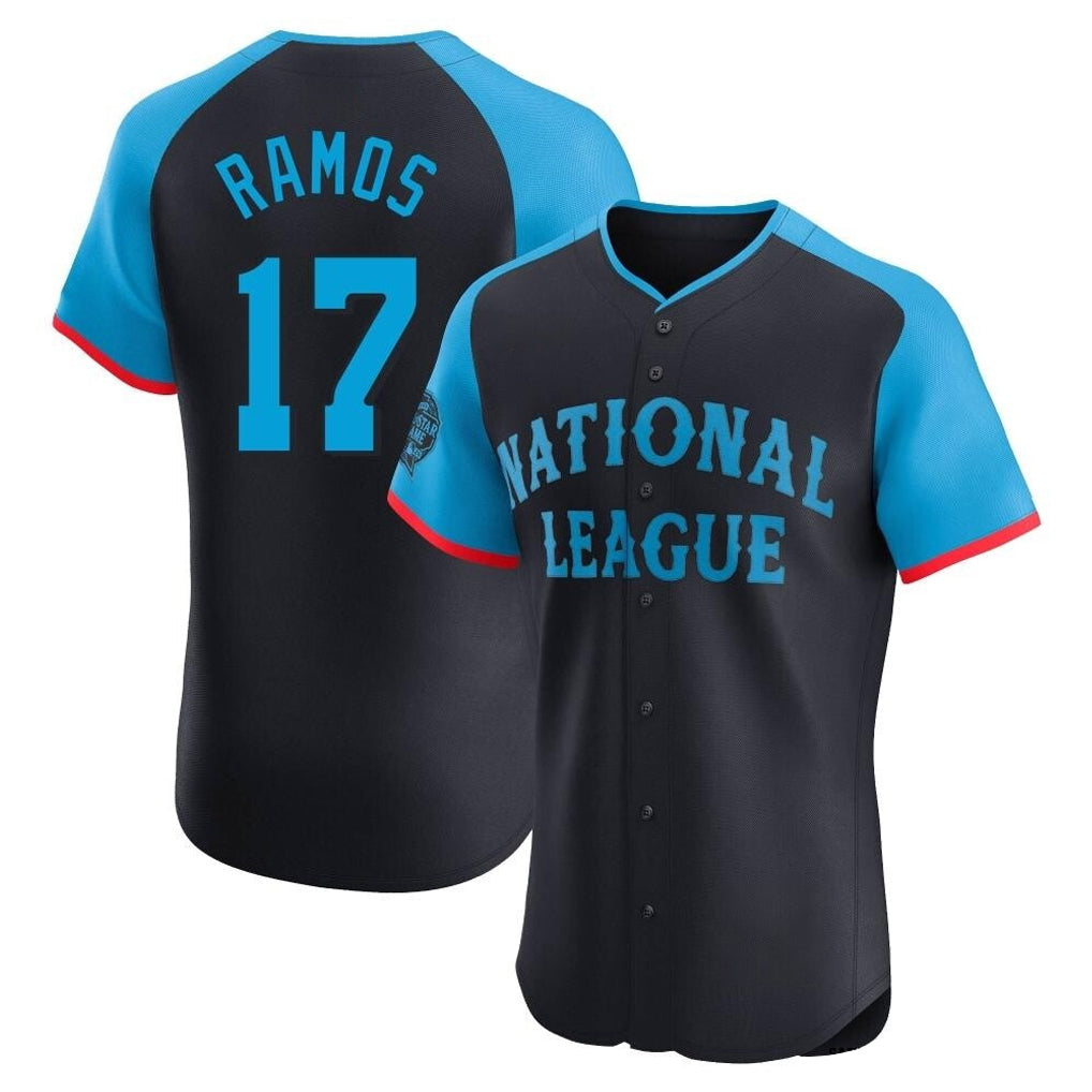 Rebec SF.Giants #17 Heliot Ramos Player Navy National League All-Star Home Limited Elite Stitched Jerseys