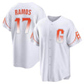Rebec SF.Giants #17 Heliot Ramos Player White City Connect Home Game Stitched Jerseys