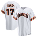 Rebec SF.Giants #17 Heliot Ramos Player White Home Game Stitched Jerseys