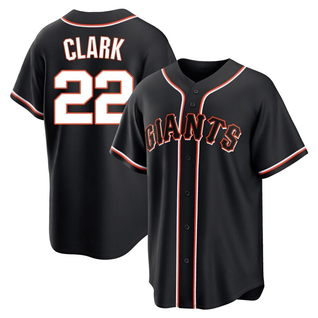 Rebec SF.Giants #22 Will Clark Player Black Fashion Out Home Limited Stitched Jerseys