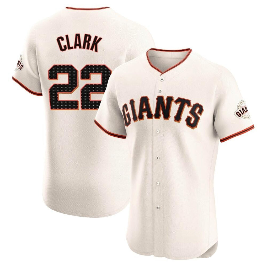 Rebec SF.Giants #22 Will Clark Player Cream Home Limited Elite Stitched Jerseys