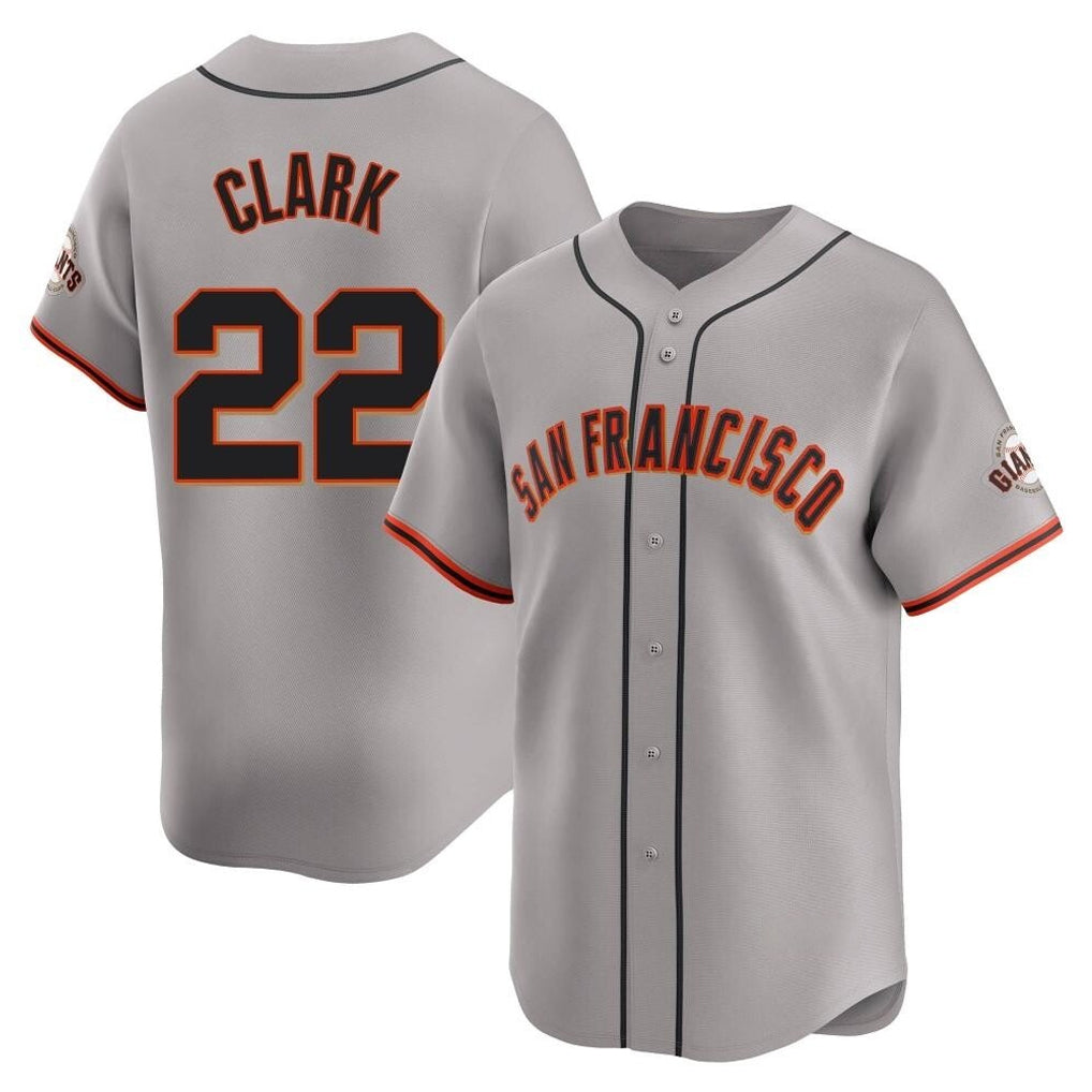 Rebec SF.Giants #22 Will Clark Player Gray Home Limited Stitched Jerseys