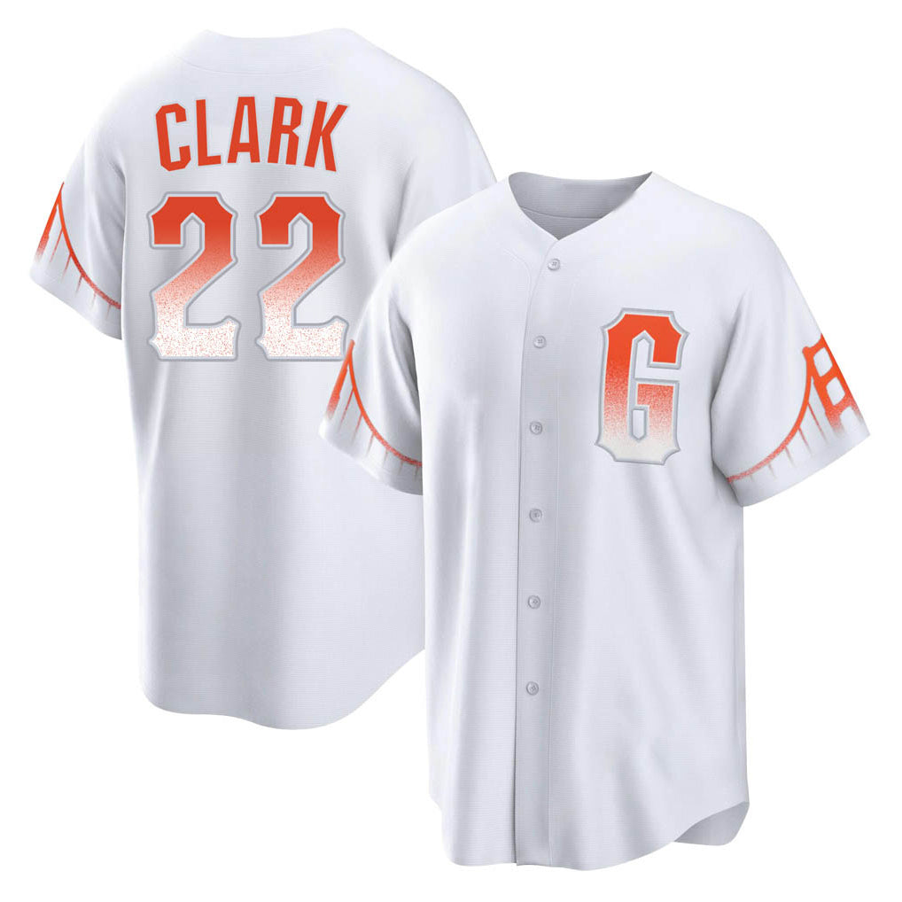 Rebec SF.Giants #22 Will Clark Player White City Connect Home Game Stitched Jerseys