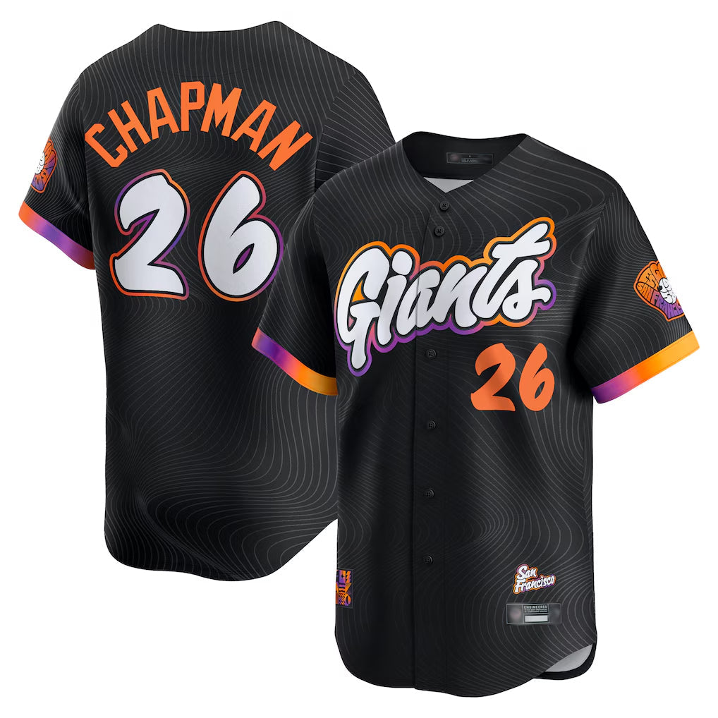 Rebec SF.Giants #26 Matt Chapman Player Black 2025 City Connect Home Limited Stitched Jerseys
