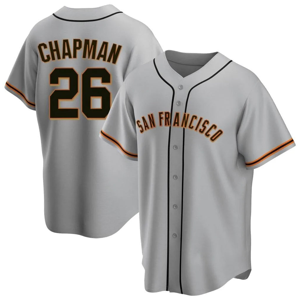 Rebec SF.Giants #26 Matt Chapman Player Gray Home Game Stitched Jerseys