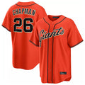 Rebec SF.Giants #26 Matt Chapman Player Orange Home Game Stitched Jerseys