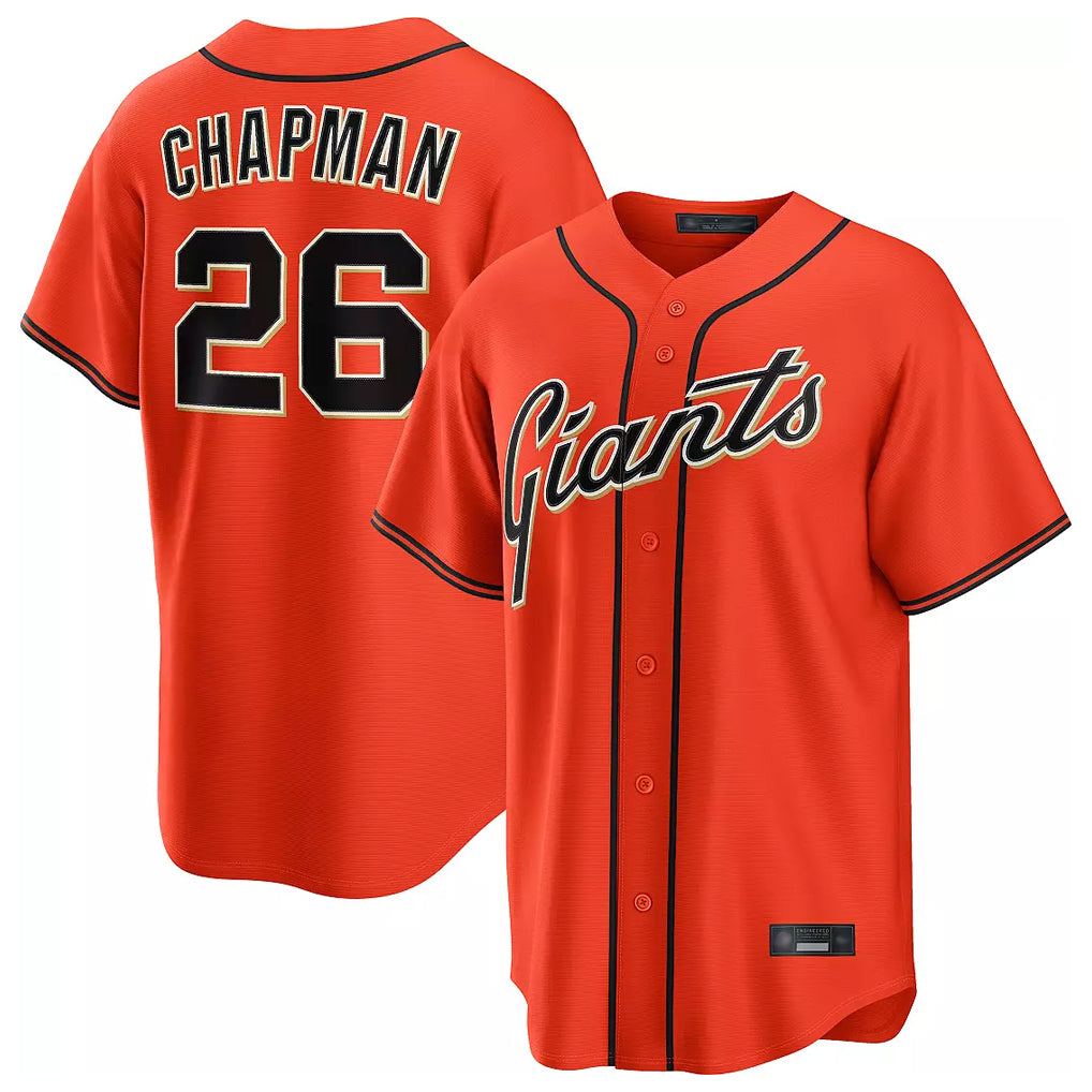 Rebec SF.Giants #26 Matt Chapman Player Orange Home Game Stitched Jerseys