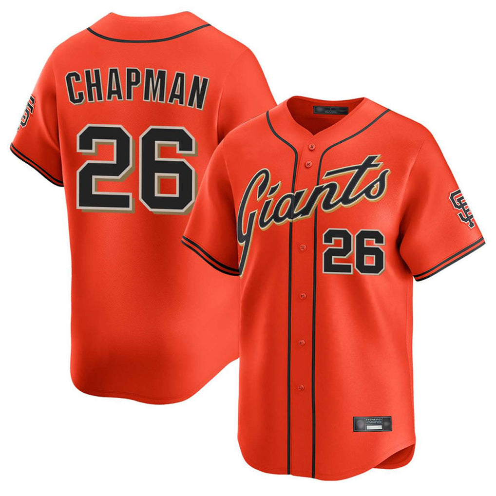 Rebec SF.Giants #26 Matt Chapman Player Orange Home Limited Stitched Jerseys