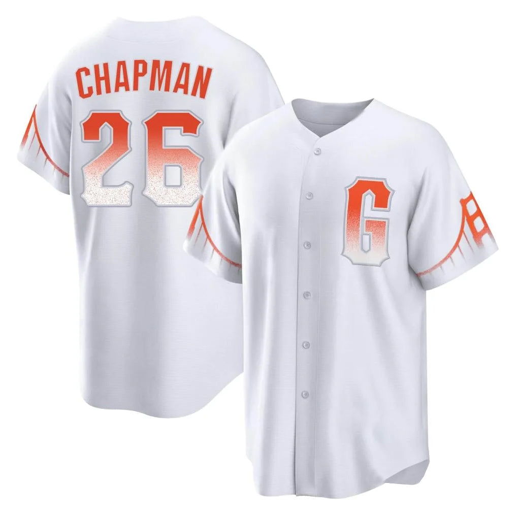 Rebec SF.Giants #26 Matt Chapman Player White City Connect Home Game Stitched Jerseys