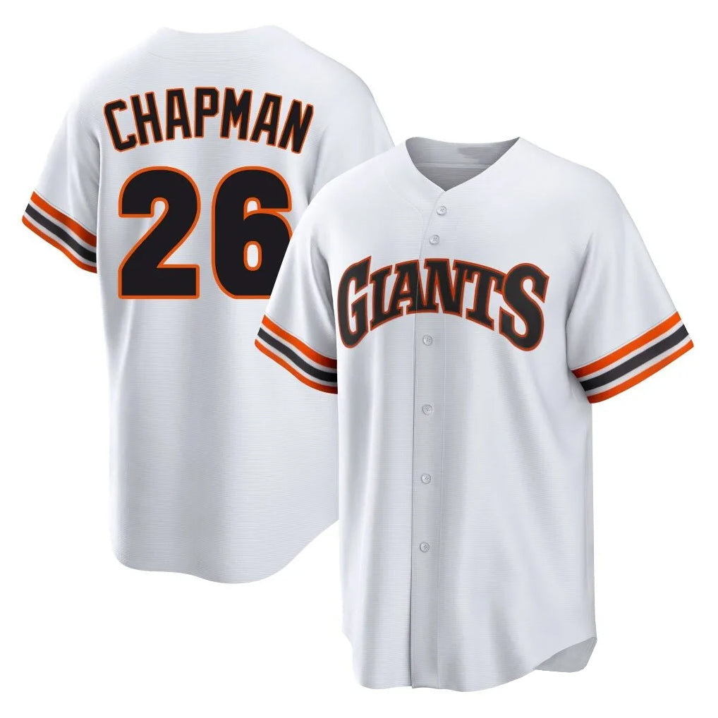 Rebec SF.Giants #26 Matt Chapman Player White Throwback Cooperstown Collection Home Game Stitched Jerseys