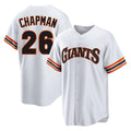 Rebec SF.Giants #26 Matt Chapman Player White Throwback Cooperstown Collection Home Game Stitched Jerseys