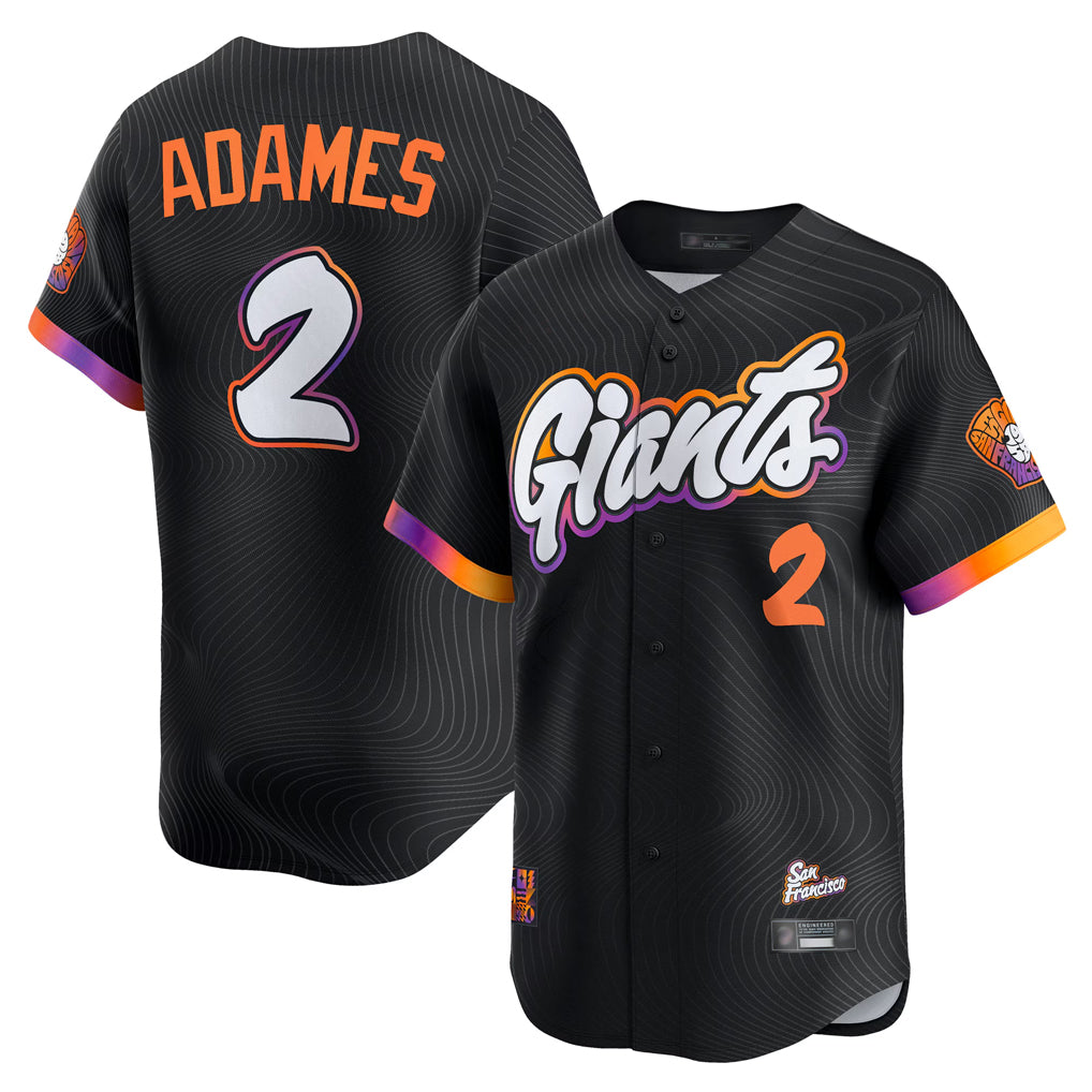 Rebec SF.Giants #2 Willy Adames Player Black 2025 City Connect Home Limited Stitched Jerseys