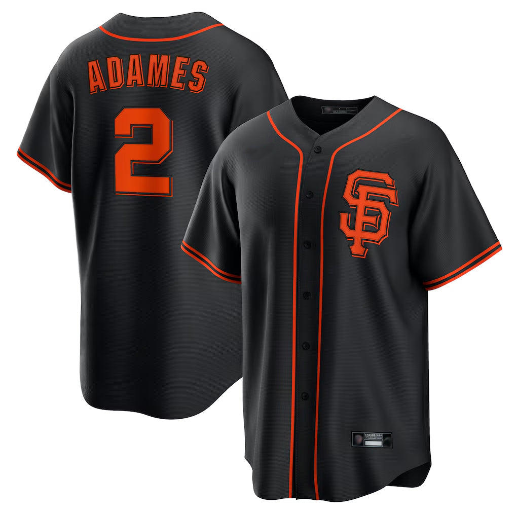 Rebec SF.Giants #2 Willy Adames Player  Black 2026 Home Game Stitched Jerseys