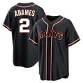 Rebec SF.Giants #2 Willy Adames Player Black Fashion Out Home Limited Stitched Jerseys