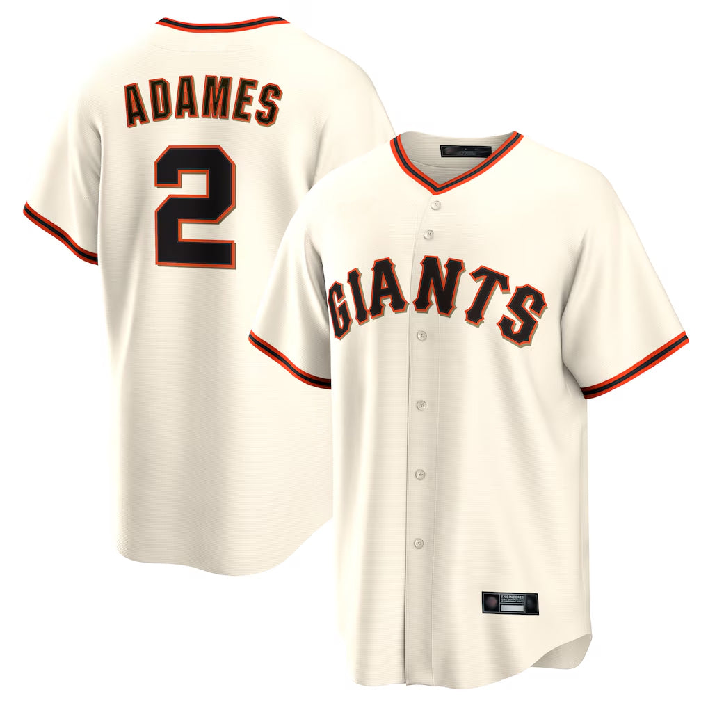 Rebec SF.Giants #2 Willy Adames Player Cream Home Game Stitched Jerseys