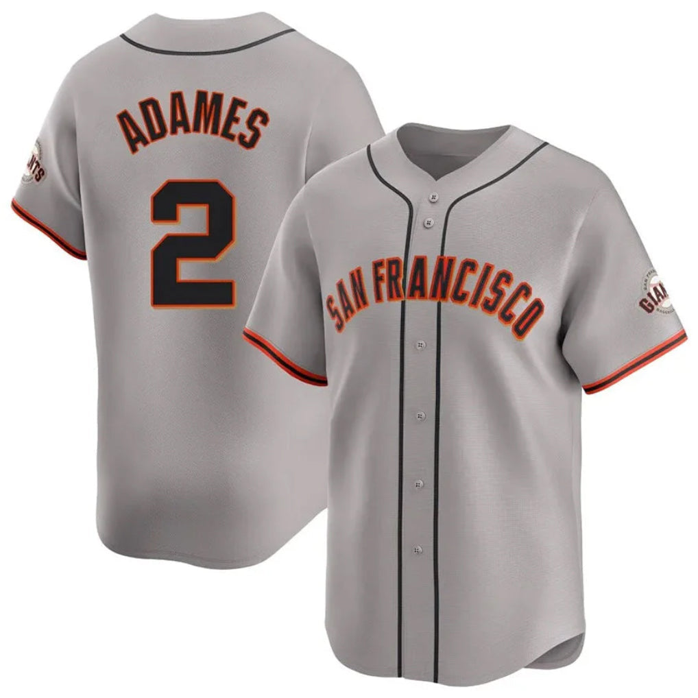 Rebec SF.Giants #2 Willy Adames Player Gray Home Limited Stitched Jerseys