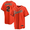 Rebec SF.Giants #2 Willy Adames Player Orange Home Game Stitched Jerseys