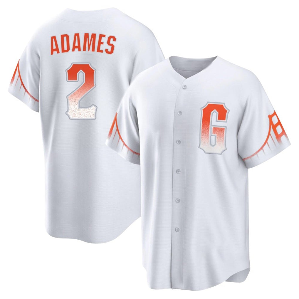 Rebec SF.Giants #2 Willy Adames Player White City Connect Home Game Stitched Jerseys