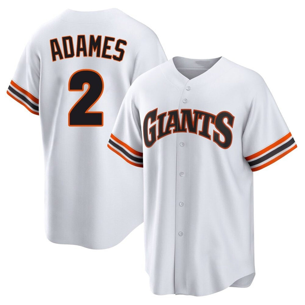 Rebec SF.Giants #2 Willy Adames Player White Home Game Stitched Jerseys