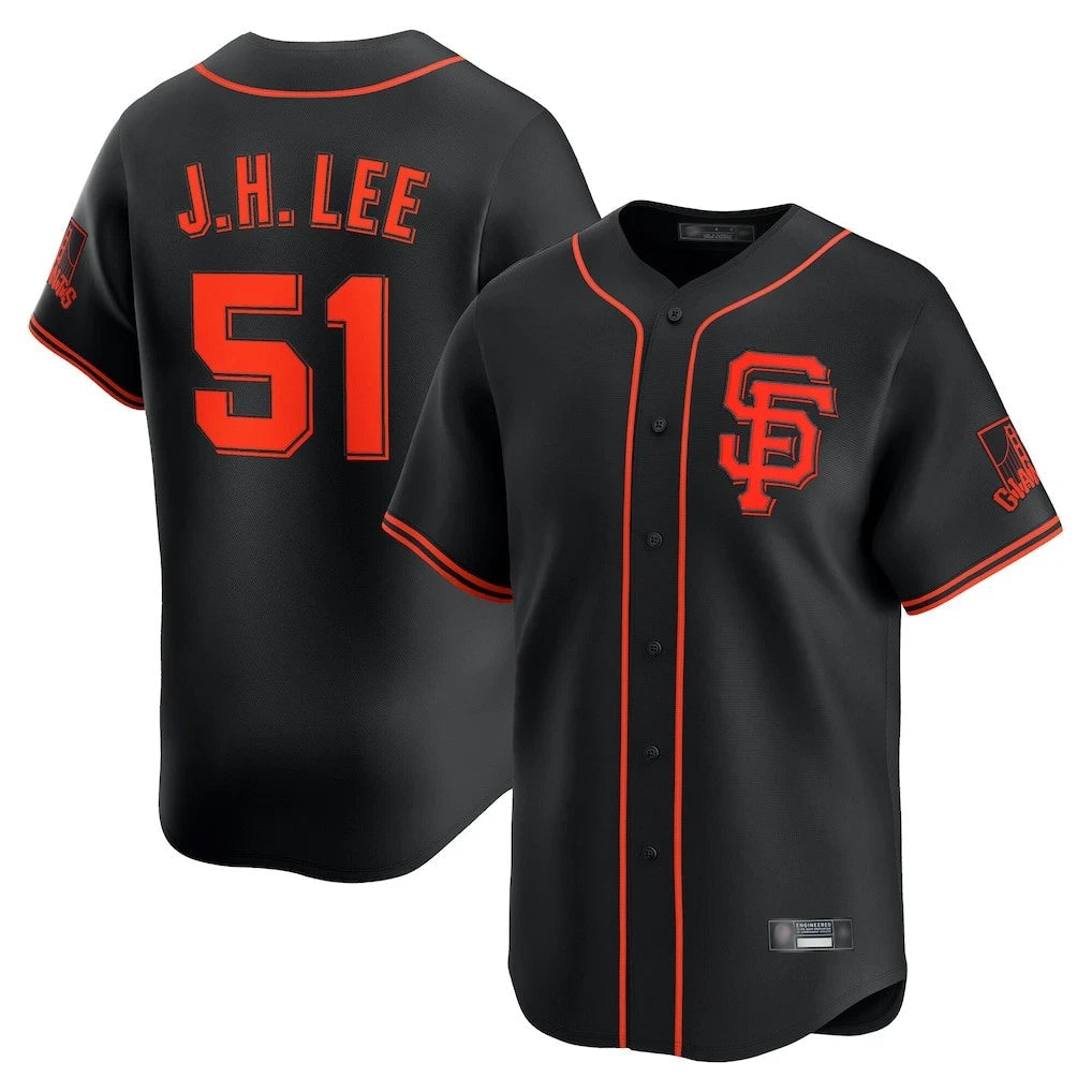 Rebec SF.Giants #51 Jung Hoo Lee Player Black 2026 Home Limited Stitched Jerseys