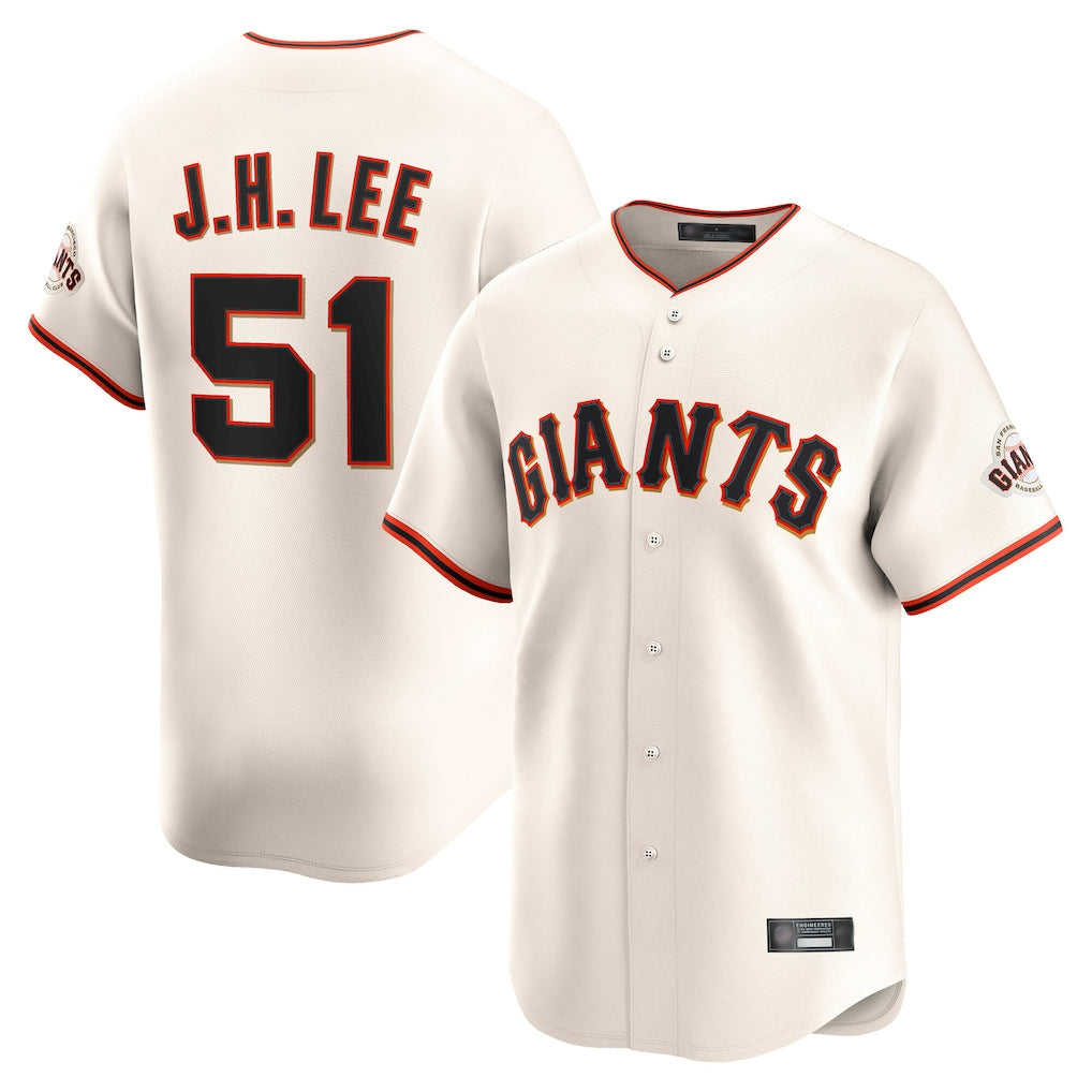 Rebec SF.Giants #51 Jung Hoo Lee Player Cream Home Limited Stitched Jerseys