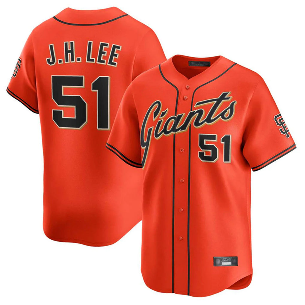 Rebec SF.Giants #51 Jung Hoo Lee Player Orange Home Limited Stitched Jerseys