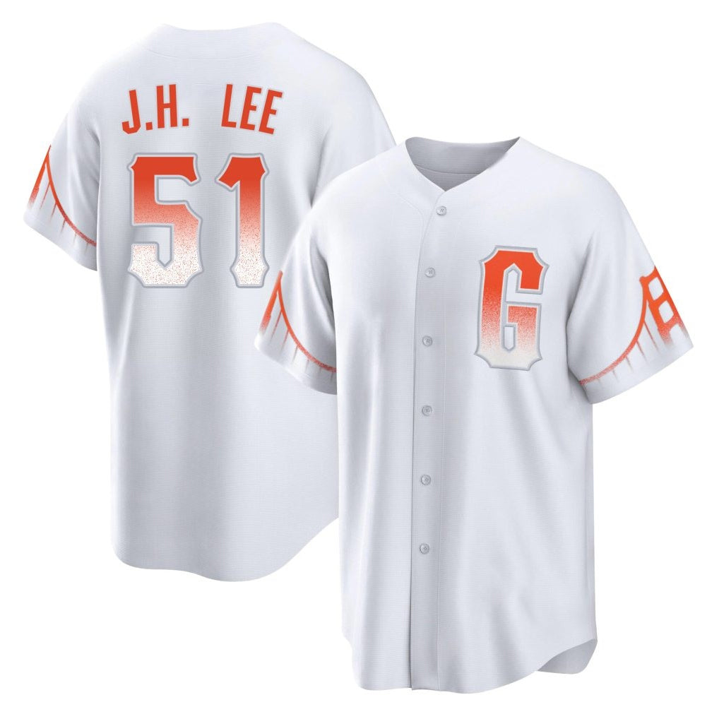 Rebec SF.Giants #51 Jung Hoo Lee Player White City Connect Home Game Stitched Jerseys