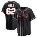 Rebec SF.Giants #62 Logan Webb Player Black Fashion Out Home Limited Stitched Jerseys