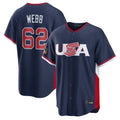 Rebec SF.Giants #62 Logan Webb Player Navy USA 2026 World Classic Road Limited Stitched Jerseys
