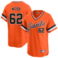Rebec SF.Giants #62 Logan Webb Player Orange Home Game T-shirt Stitched Jerseys
