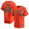 Rebec SF.Giants #62 Logan Webb Player Orange Home Limited Stitched Jerseys