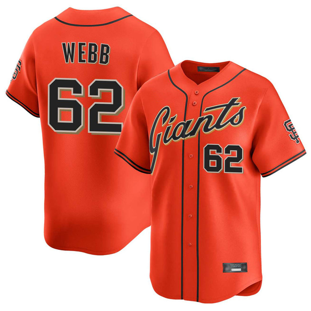 Rebec SF.Giants #62 Logan Webb Player Orange Home Limited Stitched Jerseys
