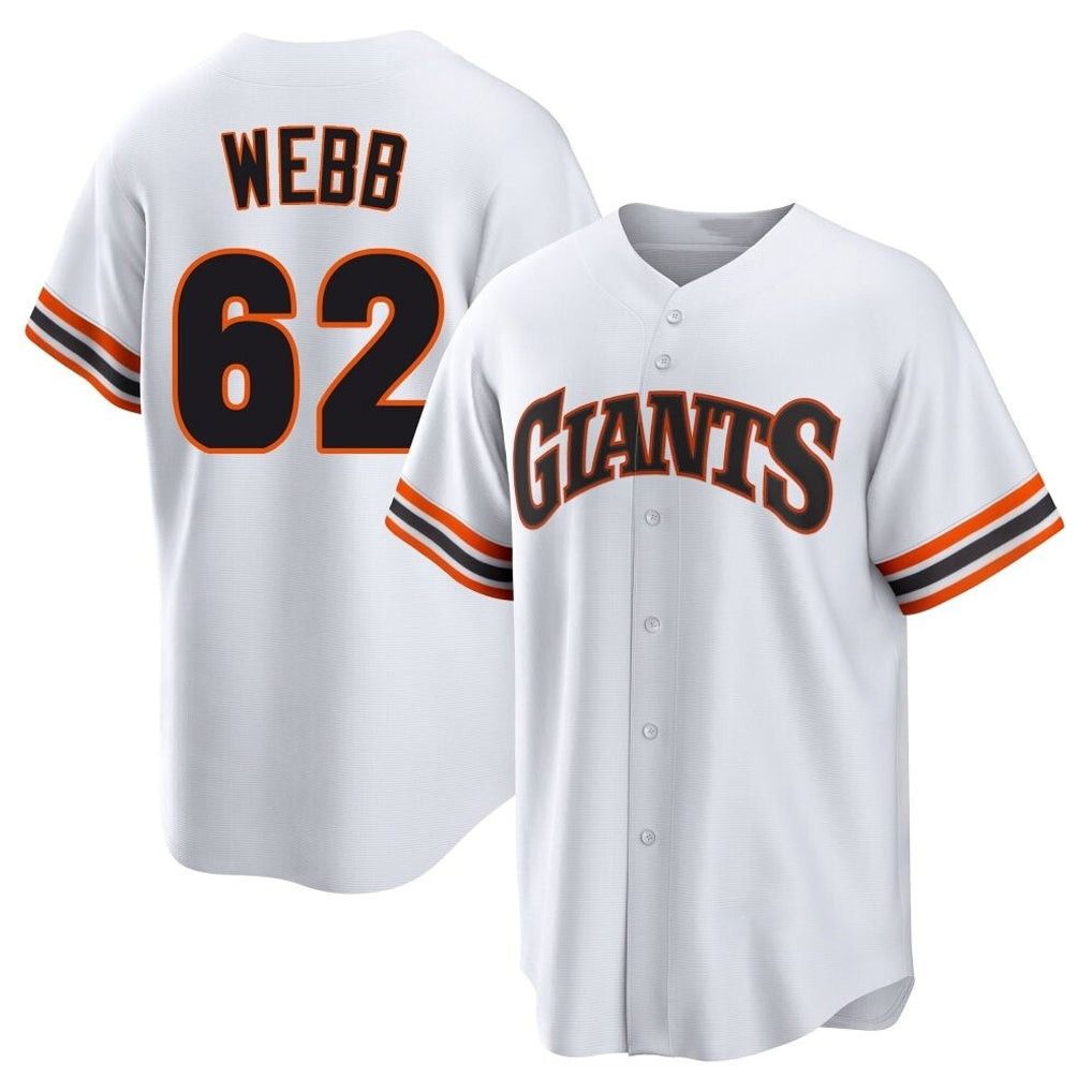 Rebec SF.Giants #62 Logan Webb Player White Home Game Stitched Jerseys