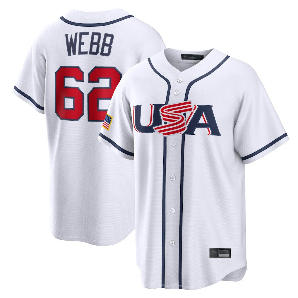 Rebec SF.Giants #62 Logan Webb Player White USA 2026 World Classic Road Limited Stitched Jerseys