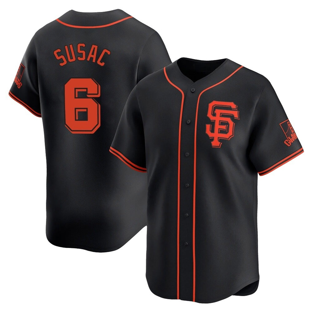 Rebec SF.Giants #6 Daniel Susac Player  Black 2026 Home Limited Stitched Jerseys