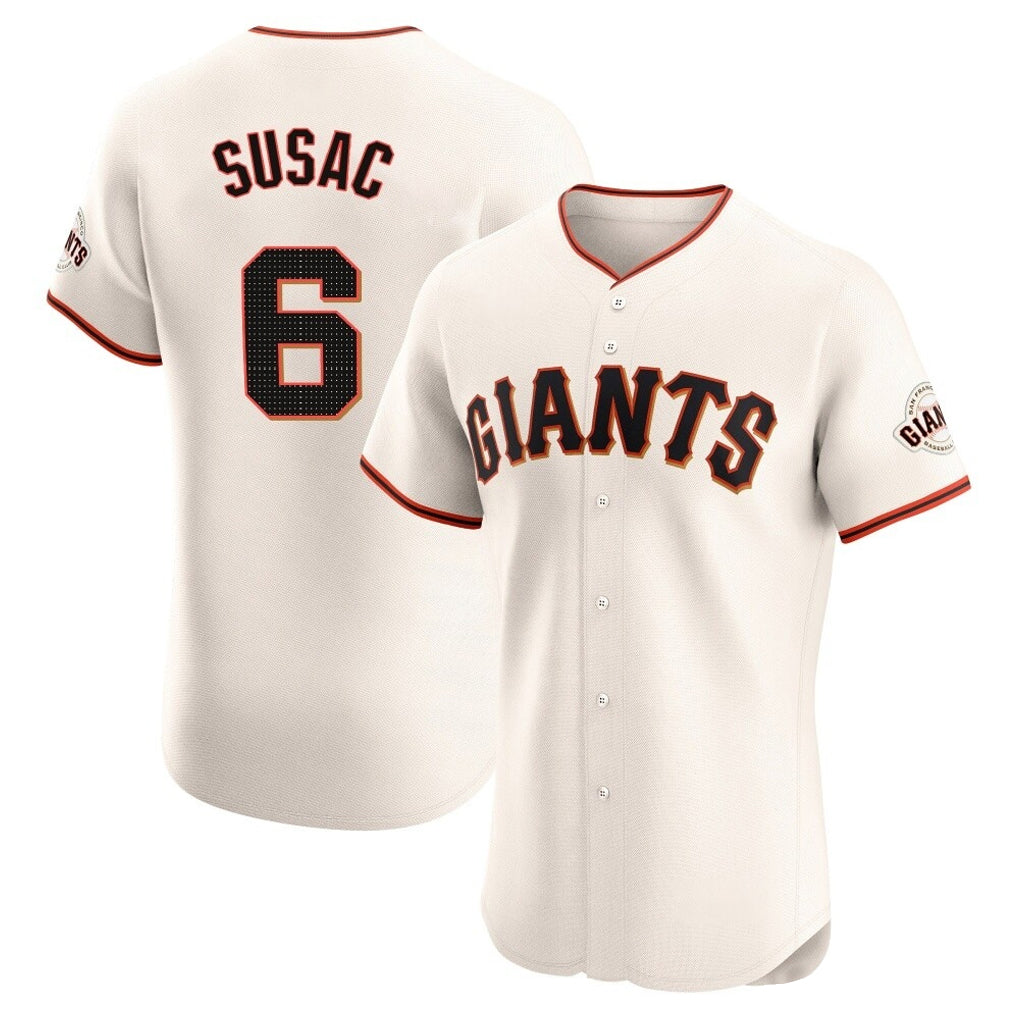 Rebec SF.Giants #6 Daniel Susac Player Cream Home Limited Elite Stitched Jerseys