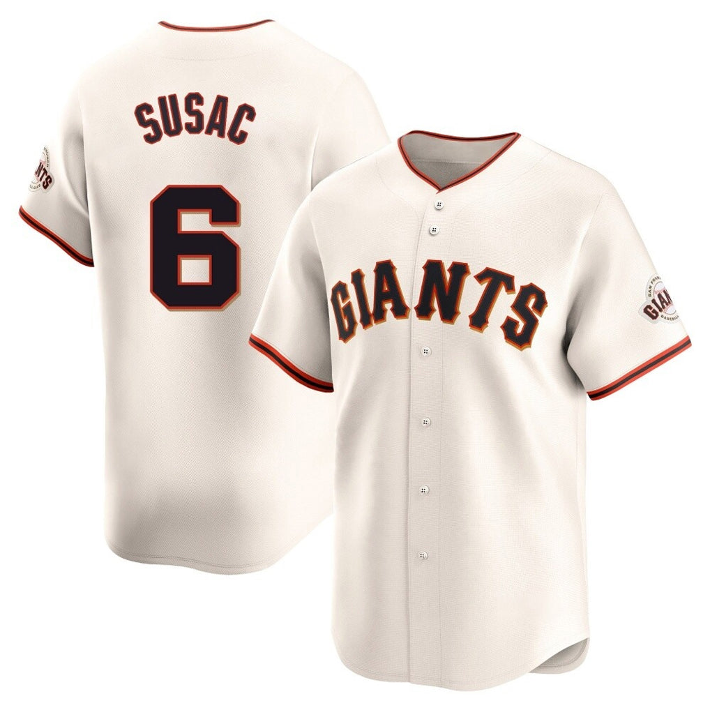 Rebec SF.Giants #6 Daniel Susac Player Cream Home Limited Stitched Jerseys