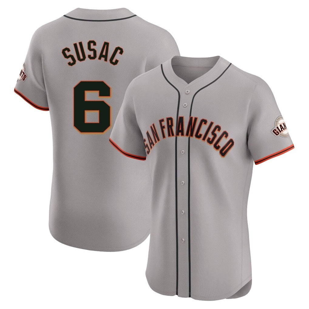Rebec SF.Giants #6 Daniel Susac Player Gray Home Limited Elite Stitched Jerseys