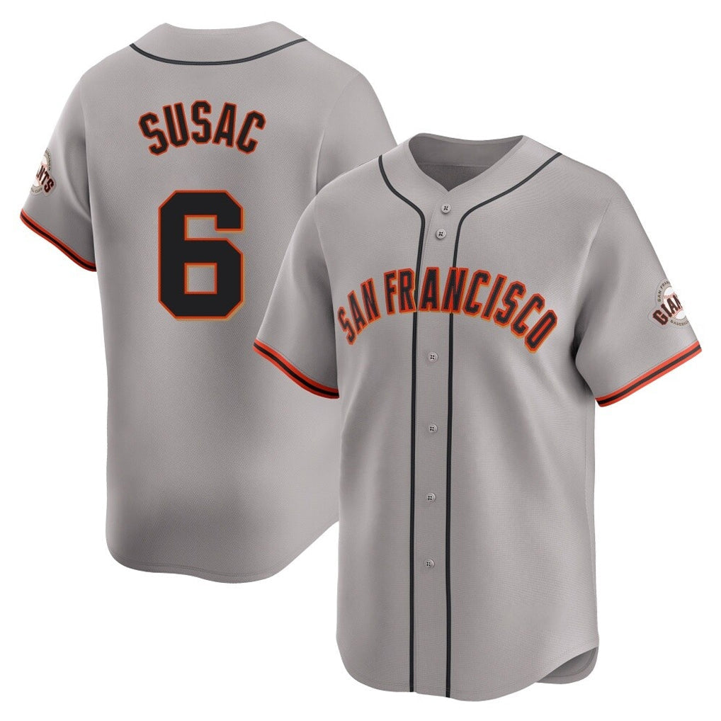 Rebec SF.Giants #6 Daniel Susac Player Gray Home Limited Stitched Jerseys