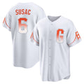 Rebec SF.Giants #6 Daniel Susac Player White City Connect Home Game Stitched Jerseys