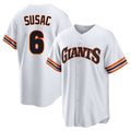 Rebec SF.Giants #6 Daniel Susac Player White Home Game Stitched Jerseys
