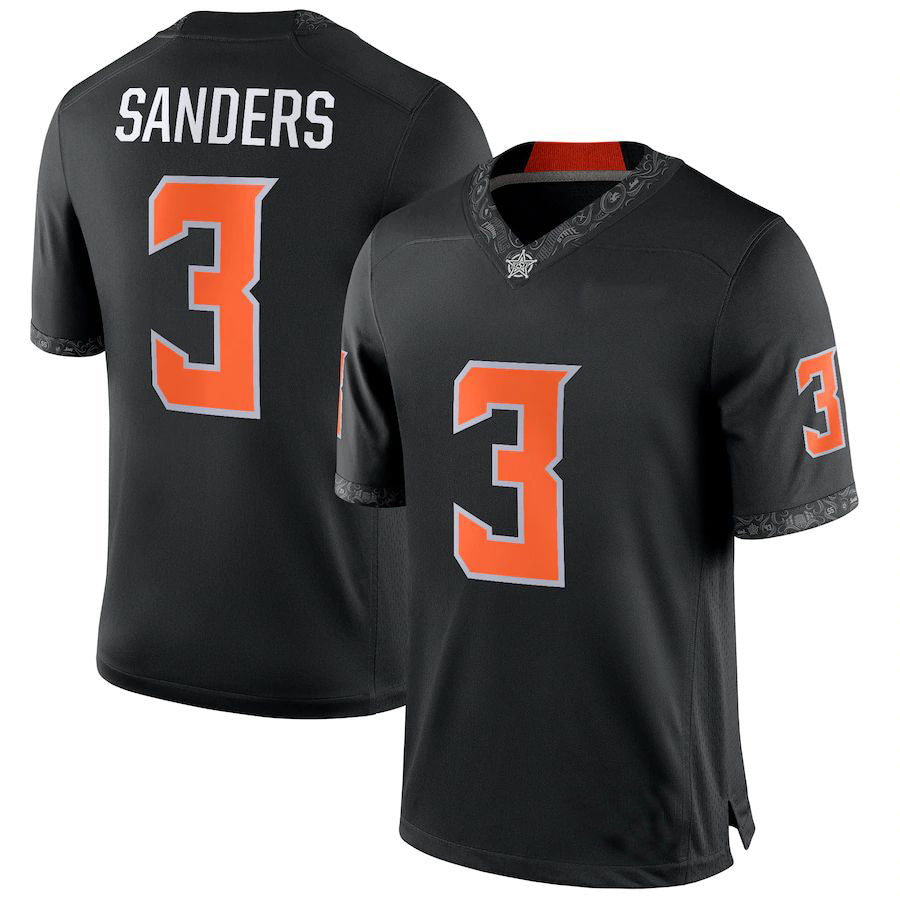 Rebec O.State Cowboys #3 Spencer Sanders NIL Replica Football Jersey Black Stitched American College Jerseys
