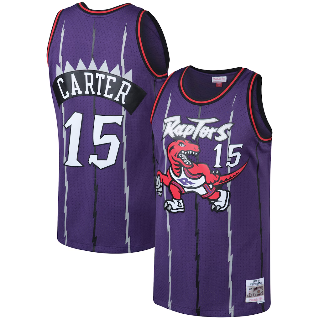 Rebec T.Raptors #15 Vince Carter Mitchell & Ness Purple 199899 Big & Tall Hardwood Classics Swingman Jerseys